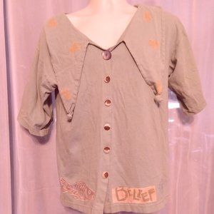 BLUE FISH 1994 Compass-Top Hand Painted "BELIEF"